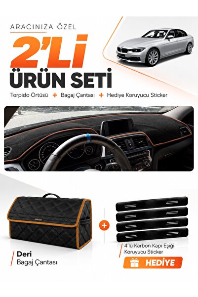 e-biz غطاء توربيدو متوافق مع سيارة BMW F30 (2010-2018) + حقيبة أمتعة جلدية + ...