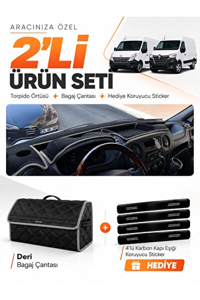 e-biz Renault Master (2011-2021) Compatible Dashboard Cover + Leather Luggage...