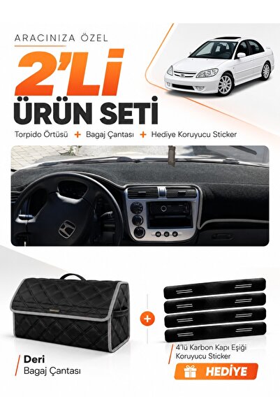 e-biz Honda Civic Vtec2 (2002-2005) Compatible Torpedo Cover + Leather Trunk ...