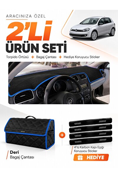 e-biz Volkswagen Golf 6 (2008-2012) Compatible Glove Box Cover + Leather Trun...