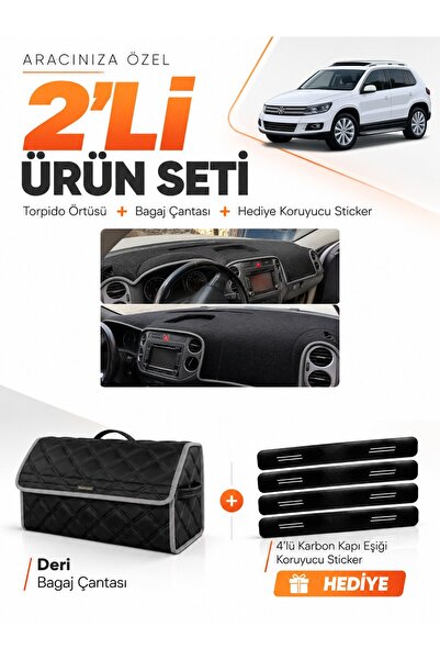 e-biz Volkswagen Tiguan (2007-2015) Compatible Dashboard Cover + Leather Trun...