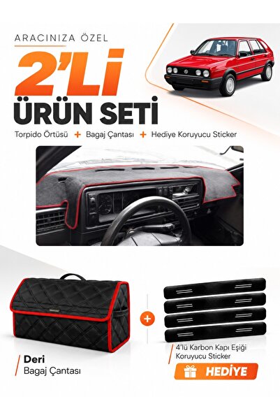 e-biz Volkswagen Golf 2 (1983-1992) Compatible Dashboard Cover + Leather Trun...