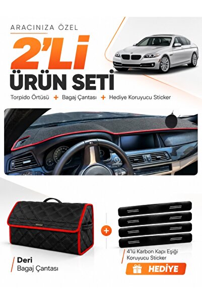 e-biz Bmw F10 (2010-2017) Compatible Dashboard Cover + Leather Trunk Bag + St...