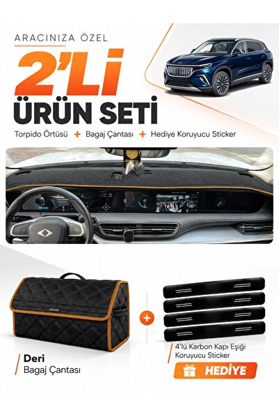 e-biz Togg T10X (2023-2026) Compatible Glove Box Cover + Leather Luggage Bag ...