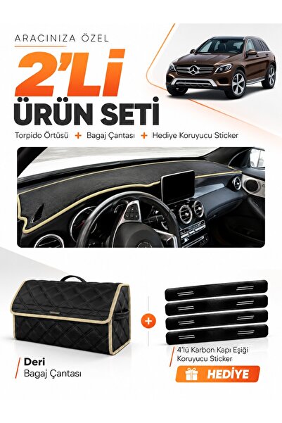 e-biz Mercedes Glc (2015-2020) Compatible Glove Box Cover + Leather Trunk Bag...