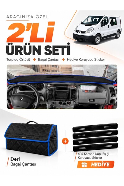 e-biz Renault Trafi̇c (2004-2010) Compatible Torpedo Cover + Leather Luggage ...
