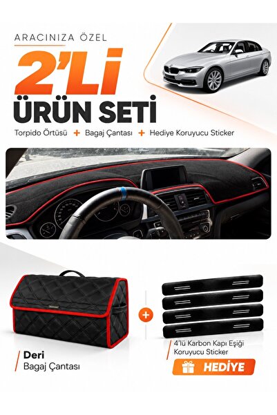 e-biz Bmw F30 (2010-2018) Compatible Dashboard Cover + Leather Trunk Bag + St...