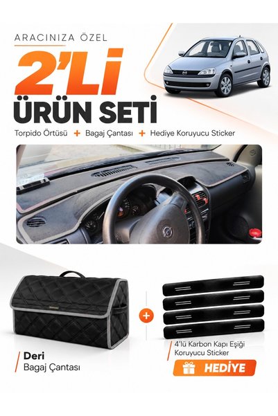 e-biz Dashboard Cover + Leather Trunk Bag + Sticker Set Compatible with Opel ...