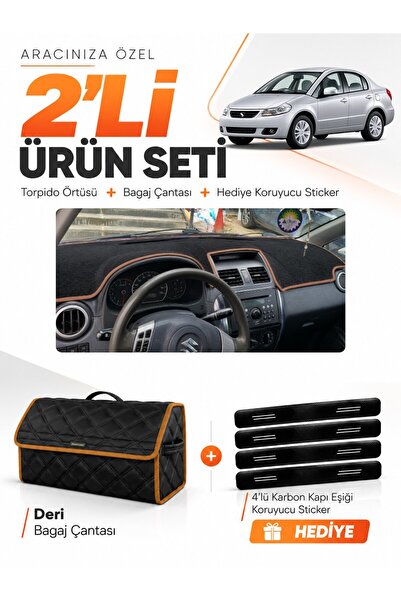 e-biz غطاء توربيدو متوافق مع سوزوكي SX-4 (2006-2014) + حقيبة أمتعة جلدية + مج...