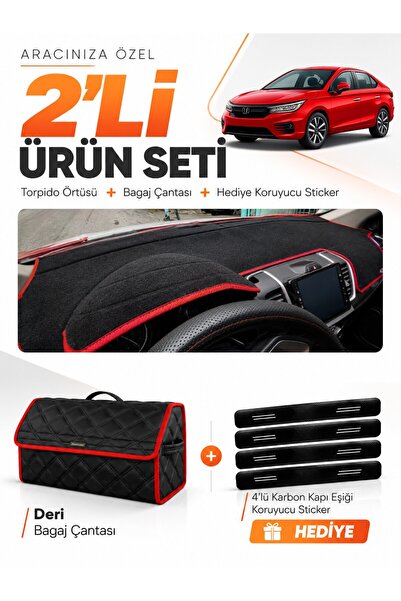 e-biz Honda City (2020-2024) Compatible Dashboard Cover + Leather Trunk Bag +...