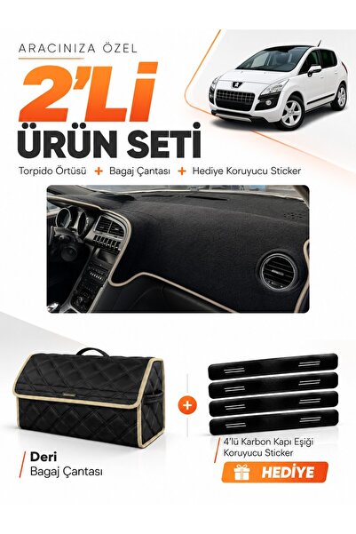 e-biz Peugeot 3008 Without Screen (2010-2015) Compatible Dashboard Cover + Le...