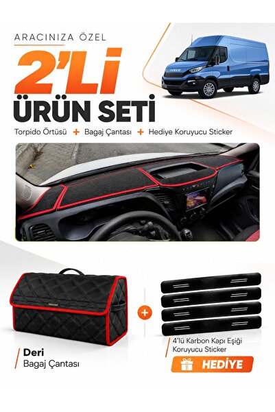 e-biz Iveco Daily (2015-2021) Compatible Dashboard Cover + Leather Luggage Ba...