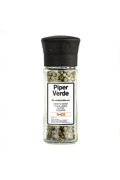 Spicehub Piper verde boabe 35g in rasnita, condiment pentru sos de piper verde