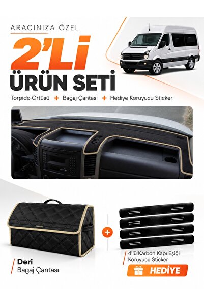 e-biz Volkswagen Crafter (2012-2019) Compatible Dashboard Cover + Leather Tru...