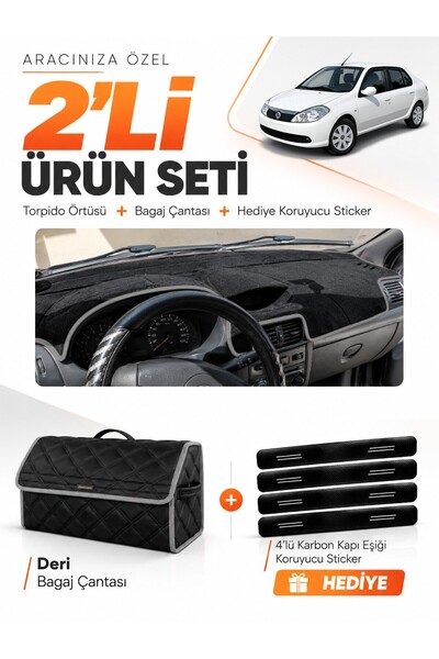 e-biz Renault Symbol Airbagged (2008-2011) Compatible Torpedo Cover + Leather...