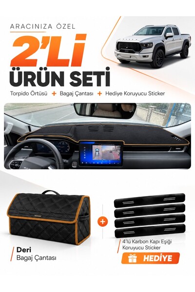 e-biz Foton Tunland V9 (2025-Later) Compatible Glove Box Cover + Leather Trun...