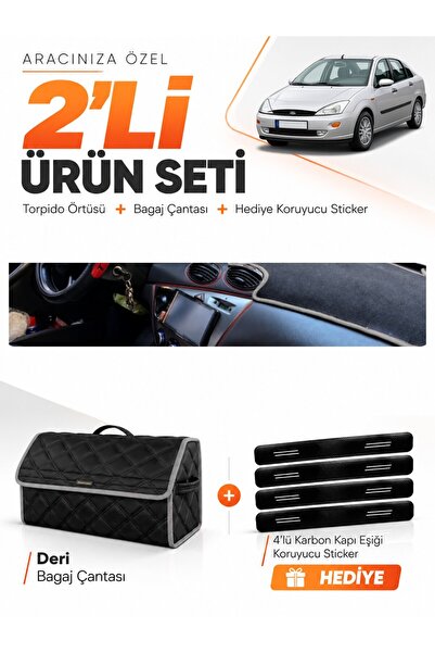 e-biz Ford Focus 1 (1998-2005) Compatible Dashboard Cover + Leather Trunk Bag...