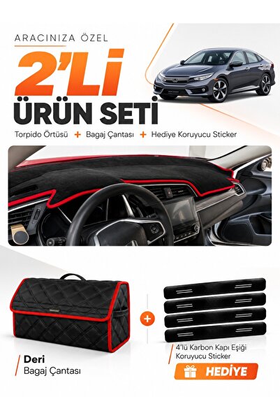 e-biz Honda Civic Fc5 (2015-2022) Compatible Dashboard Cover + Leather Trunk ...