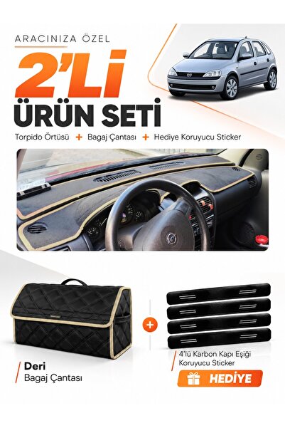 e-biz Opel Corsa C (2001-2011) Compatible Dashboard Cover + Leather Trunk Bag...