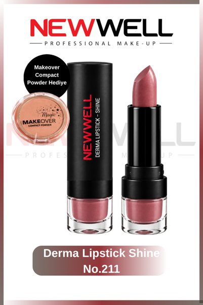 New Well Derma Lipstick Shine No.211 & Makeover Compact Powder Hediye