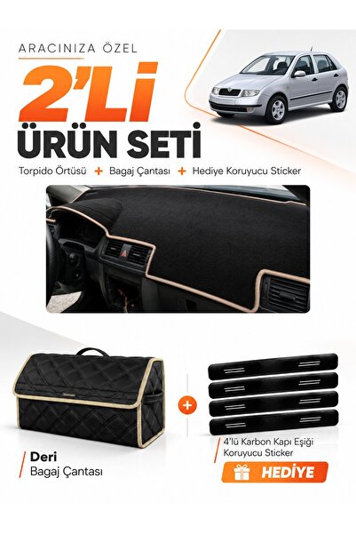 e-biz Skoda Fabia (1999-2006) Compatible Dashboard Cover + Leather Trunk Bag ...