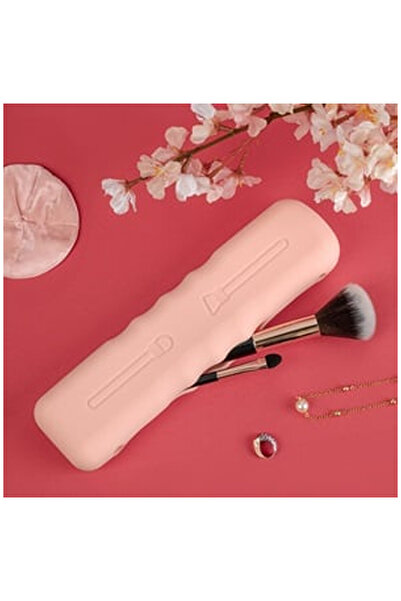 OEM Pink Silicone Makeup Brush Storage Case 5.5x2.5x21cm