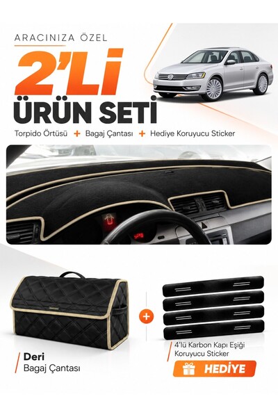 e-biz Volkswagen Passat B7 (2010-2015) Compatible Dashboard Cover + Leather T...