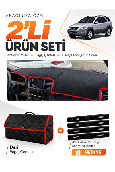 e-biz Kia Sorento (2006-2009) Compatible Torpedo Cover + Leather Trunk Bag + ...
