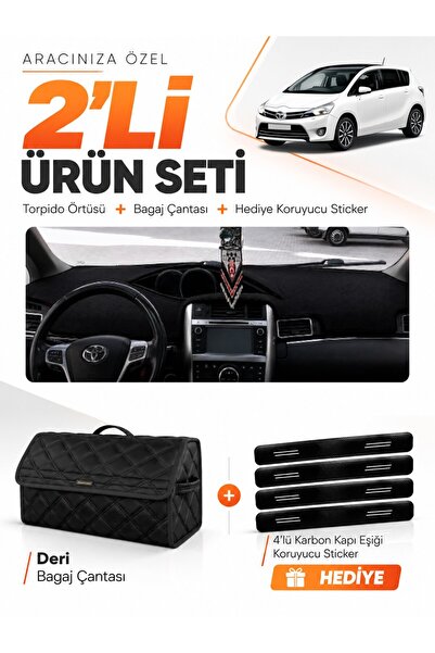 e-biz Toyota Verso (2009-2018) Compatible Dashboard Cover + Leather Trunk Bag...