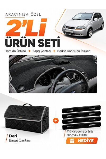 e-biz Chevrolet Kalos (2009-2013) Compatible Dashboard Cover + Leather Trunk ...