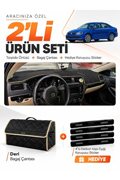 e-biz Volkswagen Jetta (2010-2018) Compatible Dashboard Cover + Leather Trunk...