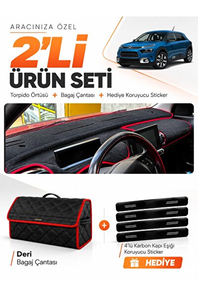 e-biz Citroen Cactus (2018-2020) Compatible Dashboard Cover + Leather Trunk B...