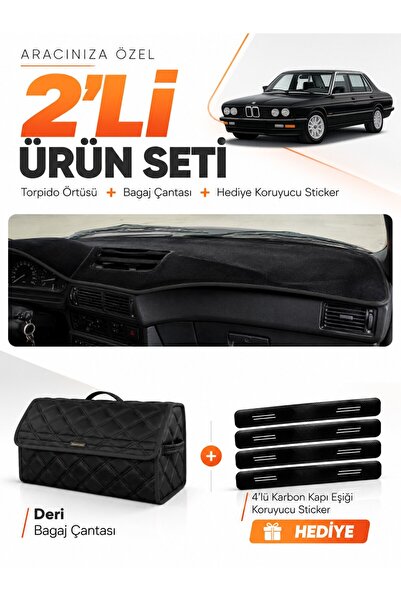e-biz Bmw E28 (1981-1988) Compatible Glove Box Cover + Leather Trunk Bag + St...