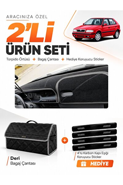 e-biz Skoda Felicia (1994-2001) Compatible Dashboard Cover + Leather Trunk Ba...