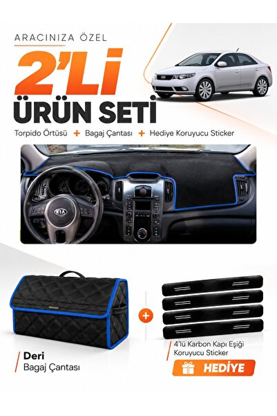 e-biz Kia Cerato (2008-2012) Compatible Torpedo Cover + Leather Trunk Bag + S...