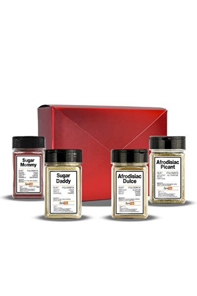 Spicehub Cutie cadou Sf. Valentin SpiceHub, 4 mixuri de condimente naturale d...