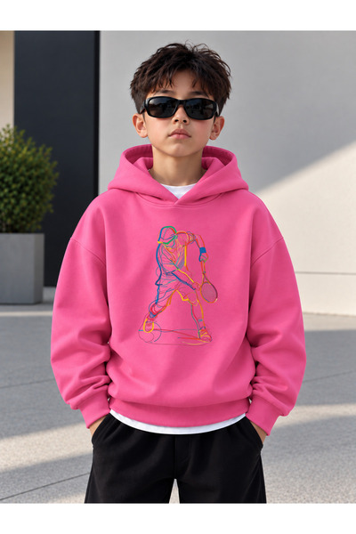 LORVEX Sweatshirt (Hooded) Boys' 3 Thread Raster Printed Winter Hoodie