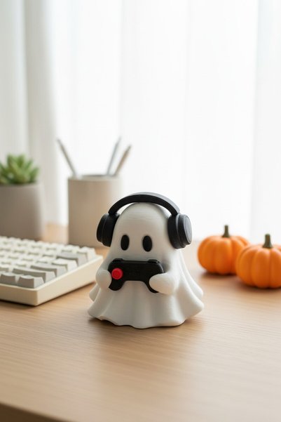 ecolia store Gamer Hayalet Biblo - Kulaklıklı Oyun Kumandalı Masa Üstü Gaming...