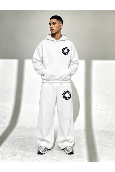 COMANCHERO Unisex Circle Printed Oversize Winter Sweatshirt and Baggy Sweatpa...