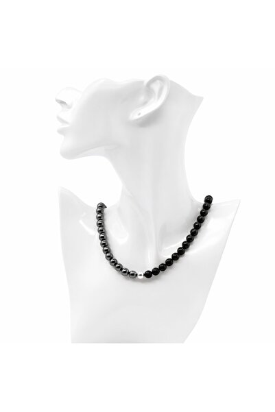 CRISTALE COOL Colier din Onix și Hematit, CRISTALE COOL, Argint 925, lungime ...