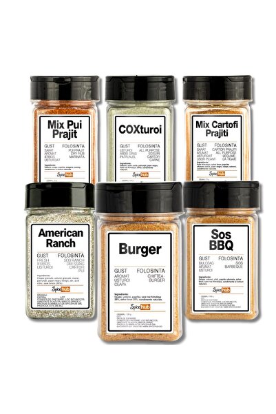 Spicehub Set condimente burgeri, cartofi si BBQ SpiceHub, 6 mixuri de condime...