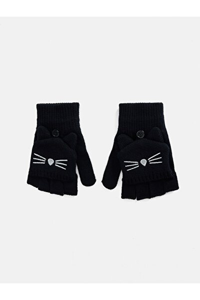 LC Waikiki Rmz Gi̇yi̇m Farkiyla Cat Embroidered Girls' Gloves