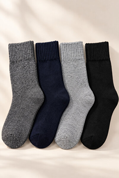 tibo 4 Pairs Men's Thick Winter Lambswool Wool Socks