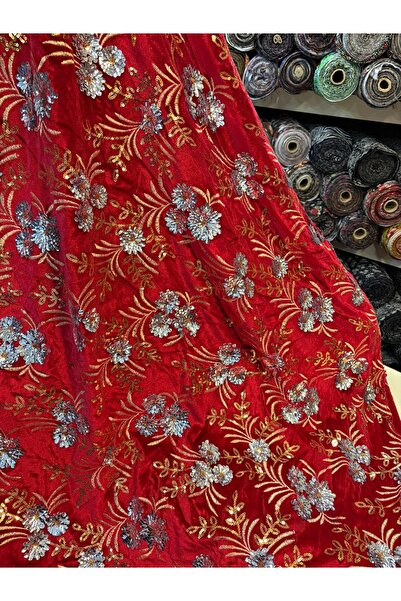 MEKİK MANİFATURA Sequin Embroidered Velvet Fabric