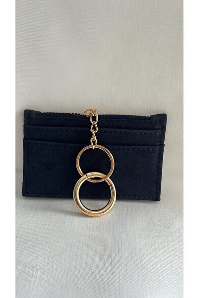 ZRN AKSESUAR Wallet Women's Navy Blue Color Suede Card Holder Wallet – 4 Card...