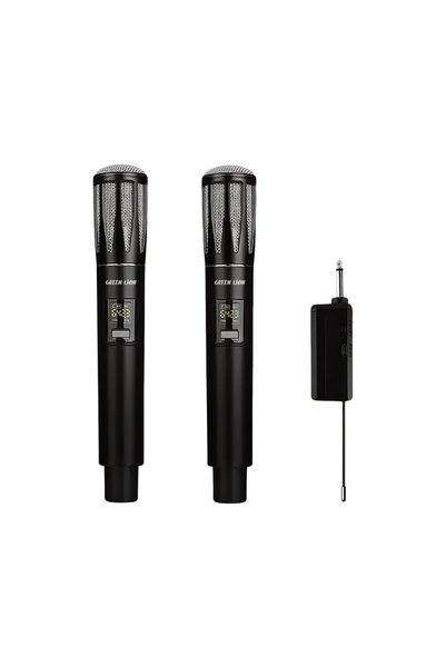 Green Lion Wireless Dual Mic Cordless Microphone - Black