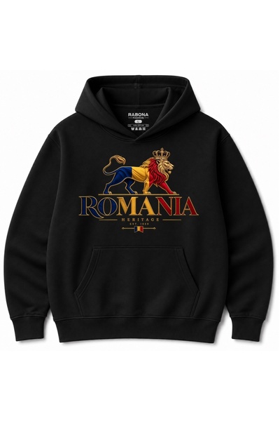 Rabona Fashion România Regală – Hanoracul Moștenirii Tricolore cu Leul
