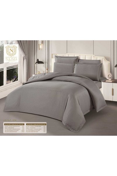 NAJMA Nefirin 7-Piece Plain Jacquard Hotel Duvet - Modern Design with Premium...