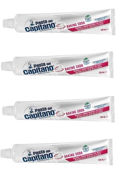 PASTA DEL CAPITANO 1905 Pasta del Capitano Baking Soda Toothpaste 100ml 3.53oz, Pack of 4