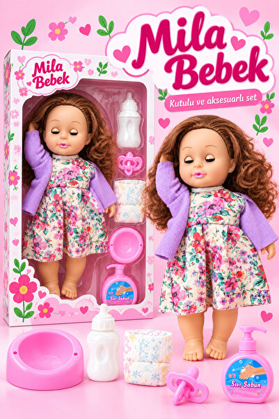 İlknurtoys ToyX Mila Altını Islatan Bebek Biberonlu Lazımlıklı Aksesuarlı Oyu...